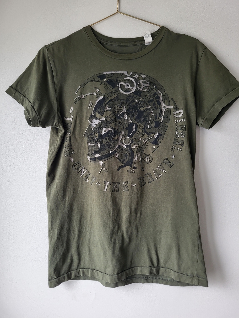 Diesel Olive Graphic Crewneck Casual Streetwear Unisex Short Sleeve Tee